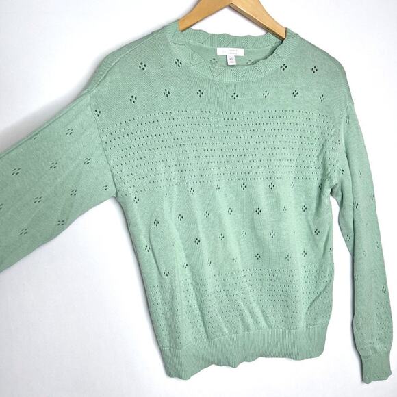 LC Lauren Conrad Pastel Green Eyelet Sweater XS - Picture 6 of 9